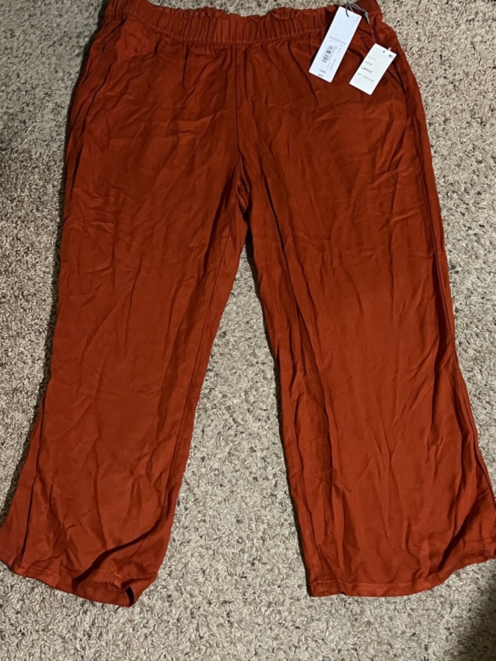 Liz Claiborne Rust Orange Wide-Leg Pants